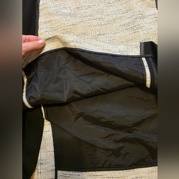 LAFAYETTE 148 New York Skirt Faux Leather Trim Black Slit Straight 14 - Picture 4 of 10